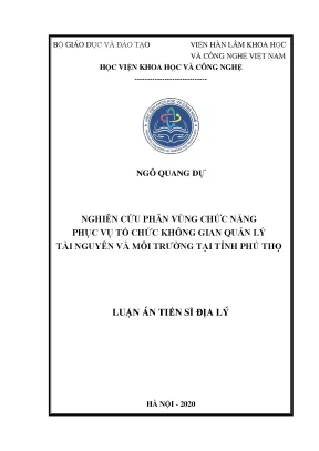 Nghiên cứu phân vùng chức năng quản lý tài nguyên và môi 