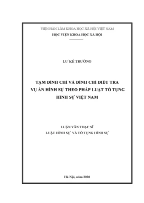Đình Chỉ Điều Tra Vụ Án Hình Sự Theo Pháp Luật Việt Nam
