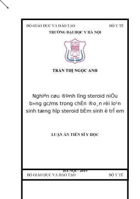 Nghiên cứu định lượng steroid niệu bằng GC-MS trong chẩn 