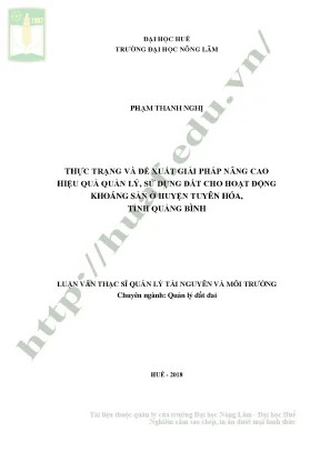 Giải pháp nâng cao hiệu quả quản lý đất cho khoáng sản