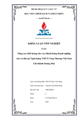 Nâng cao chất lượng cho vay doanh nghiệp vừa và nhỏ tại 