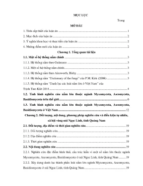 Nghiên cứu thành phần loài nấm lớn Myxomycota, 