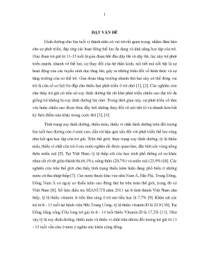 Cải thiện dinh dưỡng cho trẻ gái 11-13 tuổi qua bổ sung 