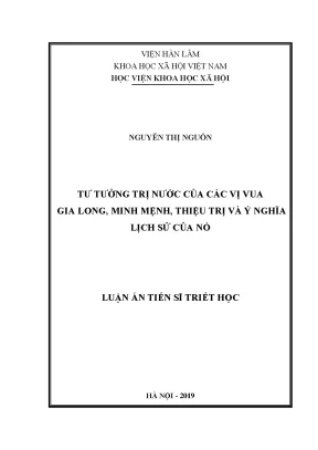 Tư tưởng trị nước của các vua Gia Long, Minh Mệnh, Thiệu 