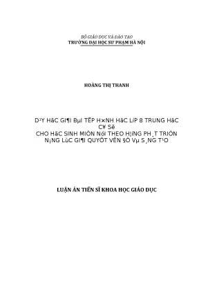 Giải bài tập hình học lớp 8 cho học sinh miền núi: Phát