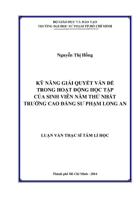 Kỹ Năng Giải Quyết Vấn Đề Của Sinh Viên Năm Nhất Tại 