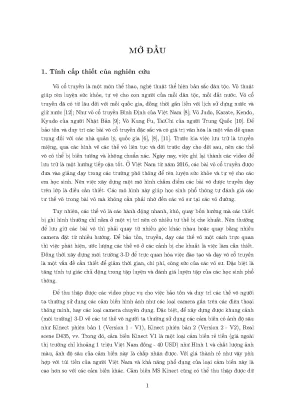 Mô Hình Nhận Dạng Tư Thế Võ Từ Ảnh Chiều Sâu