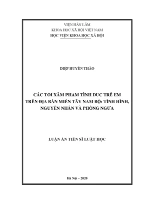 Phân tích tội xâm phạm tình dục trẻ em tại miền Tây Nam 