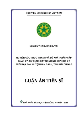 Giải pháp quản lý đất nông nghiệp tại huyện Nam Sách,