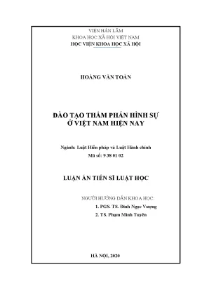Đào Tạo Thẩm Phán Hình Sự Tại Việt Nam: Thực Trạng và