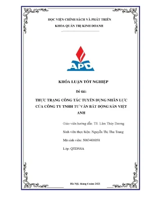 Phân Tích Công Tác Tuyển Dụng Nhân Lực Tại Công Ty TNHH