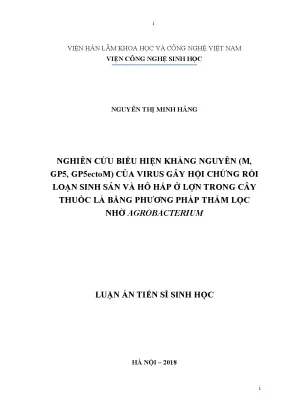 Nghiên cứu biểu hiện kháng nguyên gp5 của virus gây hội 