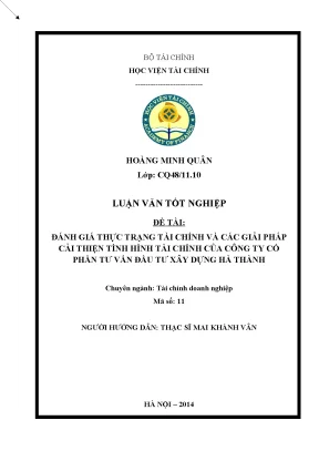 Đánh giá tài chính và giải pháp cải thiện cho công ty cổ 