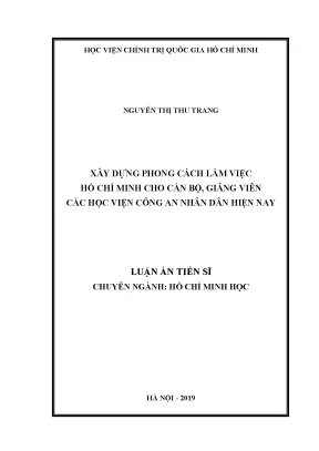 Phong Cách Làm Việc Hồ Chí Minh Cho Giảng Viên Học Viện 