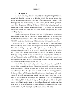 Phương pháp dạy học toán theo tư tưởng G. Polya cho học 