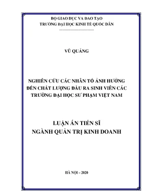 Nghiên cứu các yếu tố ảnh hưởng đến chất lượng đầu ra