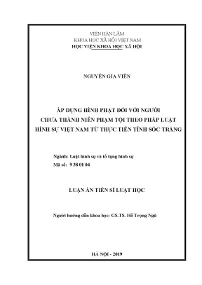 Hình phạt đối với người chưa thành niên phạm tội tại Sóc 