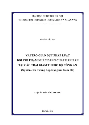 Vai trò giáo dục pháp luật đối với phạm nhân tại trại 