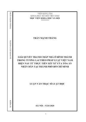 Giải quyết tranh chấp nhà ở hình thành trong tương lai 