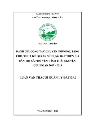 Đánh giá chuyển nhượng quyền sử dụng đất tại Phổ Yên, 