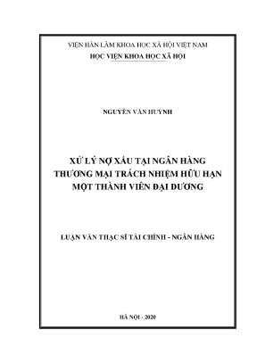 Giải pháp xử lý nợ xấu tại ngân hàng thương mại một