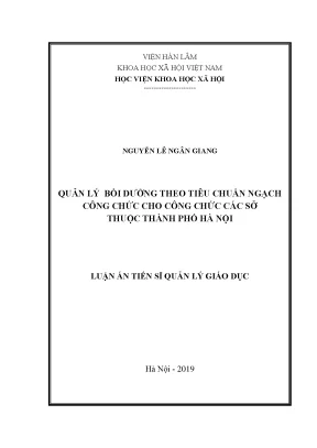 Quản lý bồi dưỡng công chức theo tiêu chuẩn ngạch tại Hà Nội