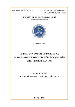 Nghiên cứu ổn định vỏ FGM có lỗ rỗng và panel sandwich 
