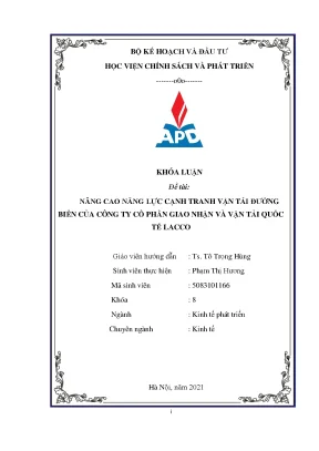 Nâng cao năng lực cạnh tranh vận tải biển của LACCO