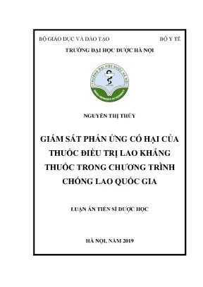 Giám sát tác dụng phụ thuốc điều trị lao kháng thuốc 