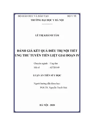 Đánh giá hiệu quả điều trị nội tiết ung thư tuyến tiền 