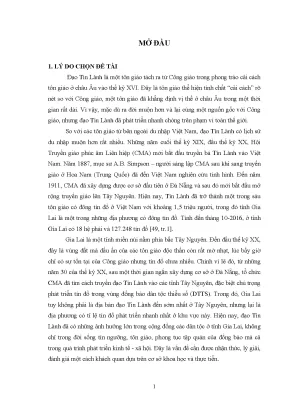 Phát triển đạo tin lành ở Gia Lai (1986-2016): Một 