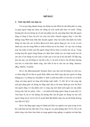 Phương pháp xây dựng hệ tư vấn hiệu quả