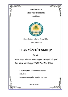 Hoàn thiện kế toán bán hàng và xác định kết quả tại Công 