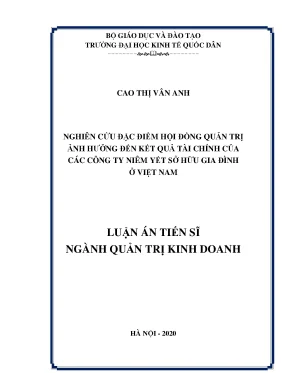 Nghiên cứu ảnh hưởng đặc điểm hội đồng quản trị đến kết