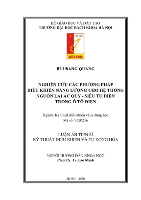 Nghiên cứu phương pháp điều khiển năng lượng cho hệ 