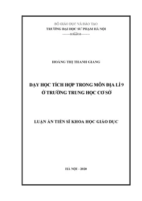 Dạy học tích hợp môn Địa lí 9 tại trường trung học cơ sở