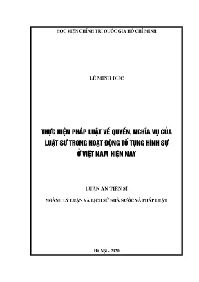 Quyền và nghĩa vụ của luật sư trong tố tụng hình sự tại 