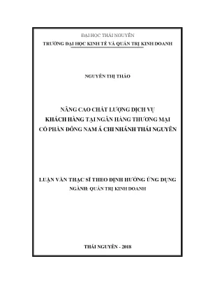 Nâng cao chất lượng dịch vụ khách hàng tại ngân hàng