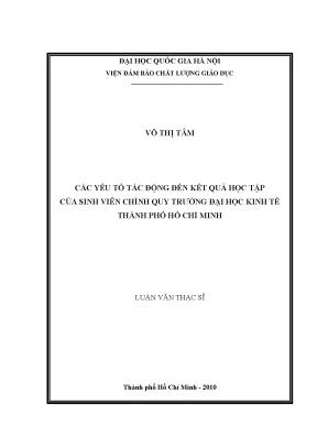 Yếu tố ảnh hưởng đến kết quả học tập sinh viên Đại học 