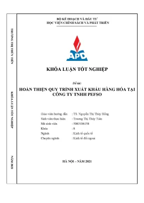 Hoàn thiện quy trình xuất khẩu hàng hóa tại công ty TNHH 