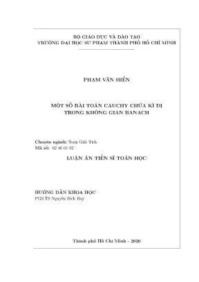 Nghiên cứu bài toán Cauchy kì dị trong không gian Banach