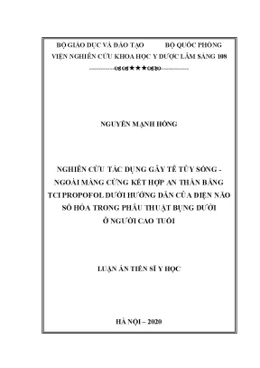Nghiên cứu tác dụng gây tê tủy sống ngoài màng cứng và 