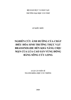 Nghiên cứu ảnh hưởng của brassinolide đến khả năng chịu 
