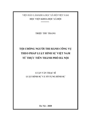 Nghiên cứu tội chống người thi hành công vụ tại Hà Nội