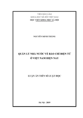 Quản lý nhà nước về báo chí điện tử tại Việt Nam: Thực 