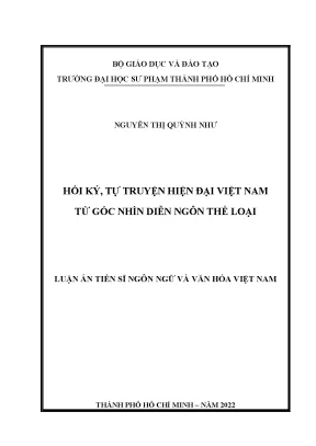 Diễn Ngôn Thể Loại Trong Hồi Ký Tự Truyện Hiện Đại Việt Nam
