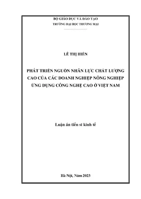 Phát triển nguồn nhân lực chất lượng cao cho doanh
