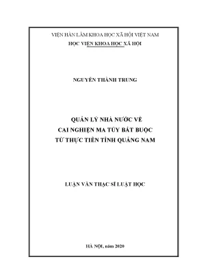 Cai Nghiện Ma Túy Bắt Buộc: Nghiên Cứu Từ Tỉnh Quảng Nam