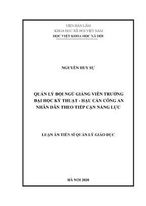 Quản lý giảng viên tại trường đại học kỹ thuật công an: