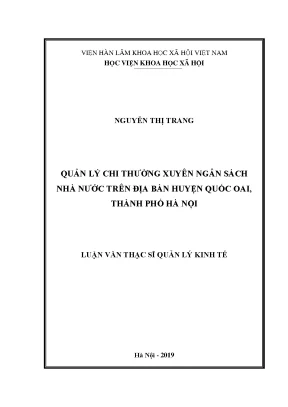 Quản lý chi thường xuyên ngân sách nhà nước tại huyện